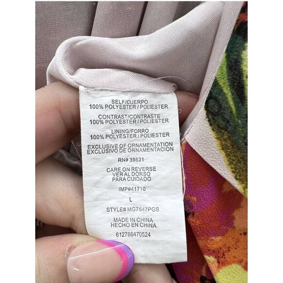 Womens Margo & Sebastian Dress Size Large White Floral Sleeveless - Picture 5 of 12